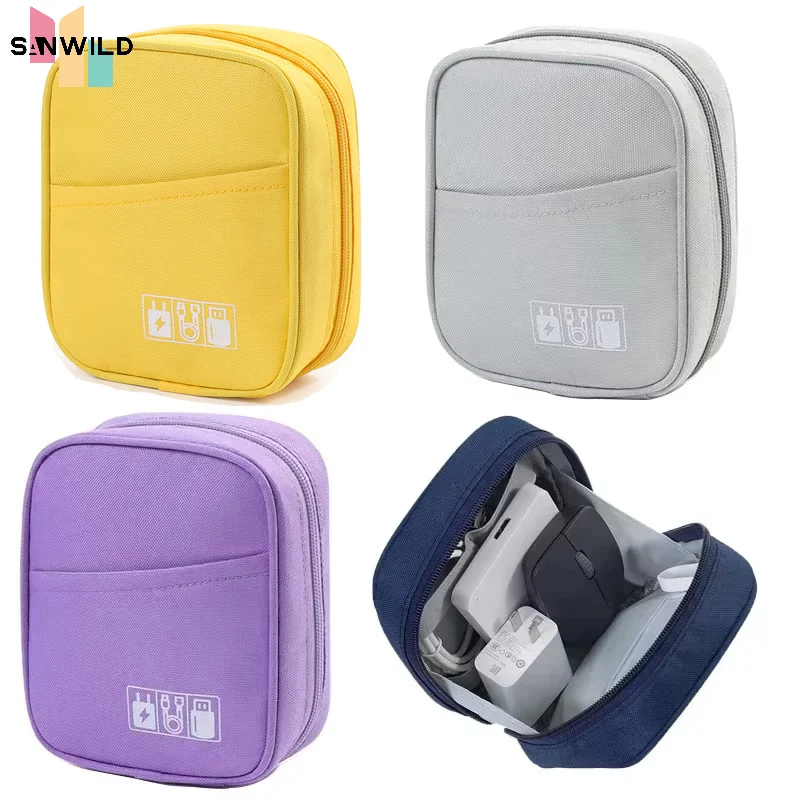 Portable Data Cable Storage Bag Waterproof Digital Electronic Organizer Travel USB Power Bank Charger Plug Storage Pouch