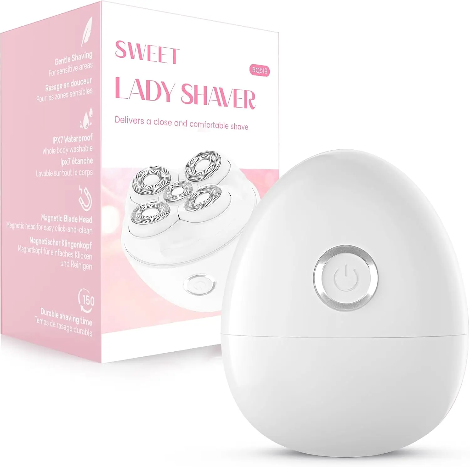 

Женская электробритва, 5D роторная бритва для влажного/сухого бритья лица, тела, рук и ног, портативная, в подарок для путешествий