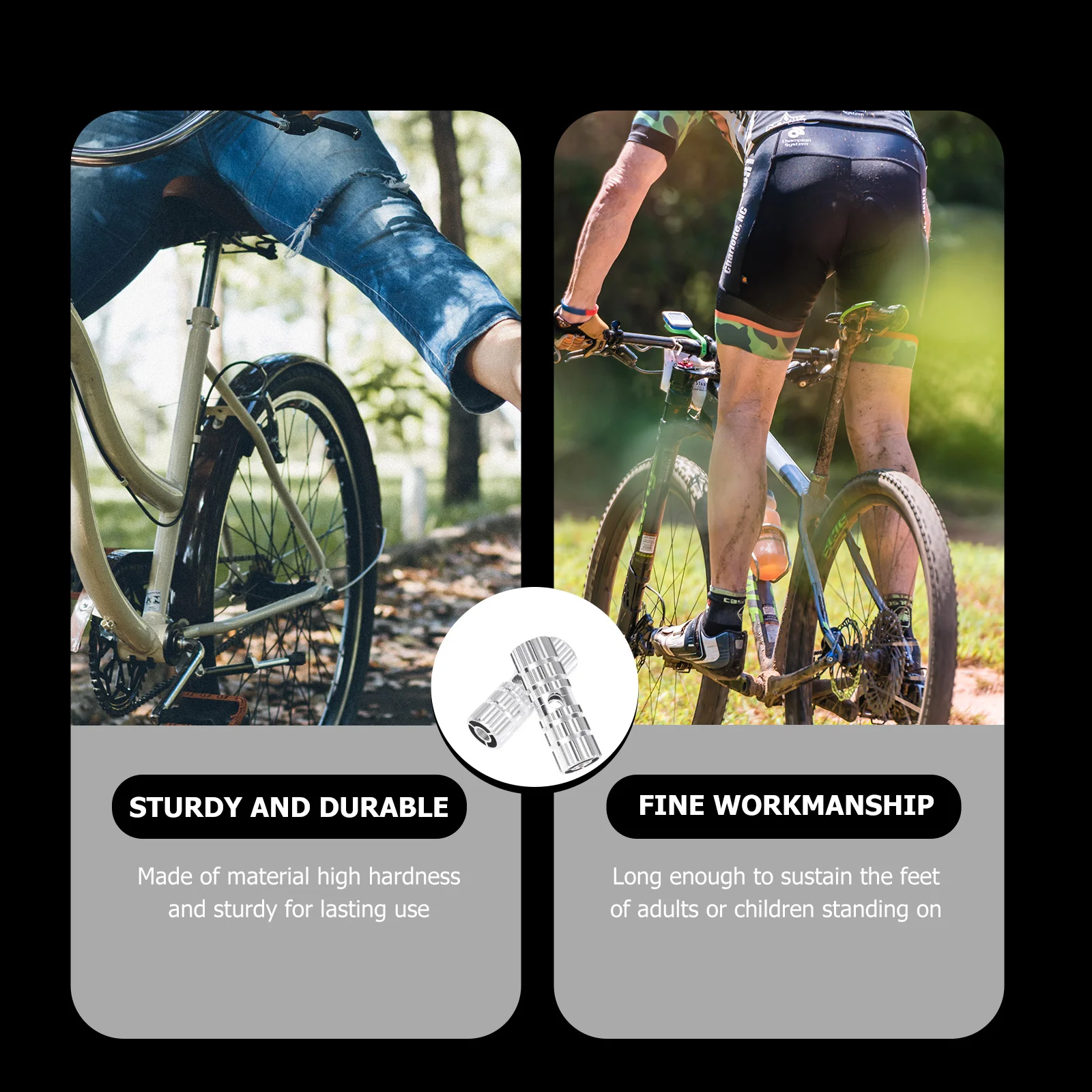 

1Pair High Hardness Aluminum Footpeg Cylinder Stunt Pedal for Road Bike Anti-Slip Riding Replacement Bike Lover Essential