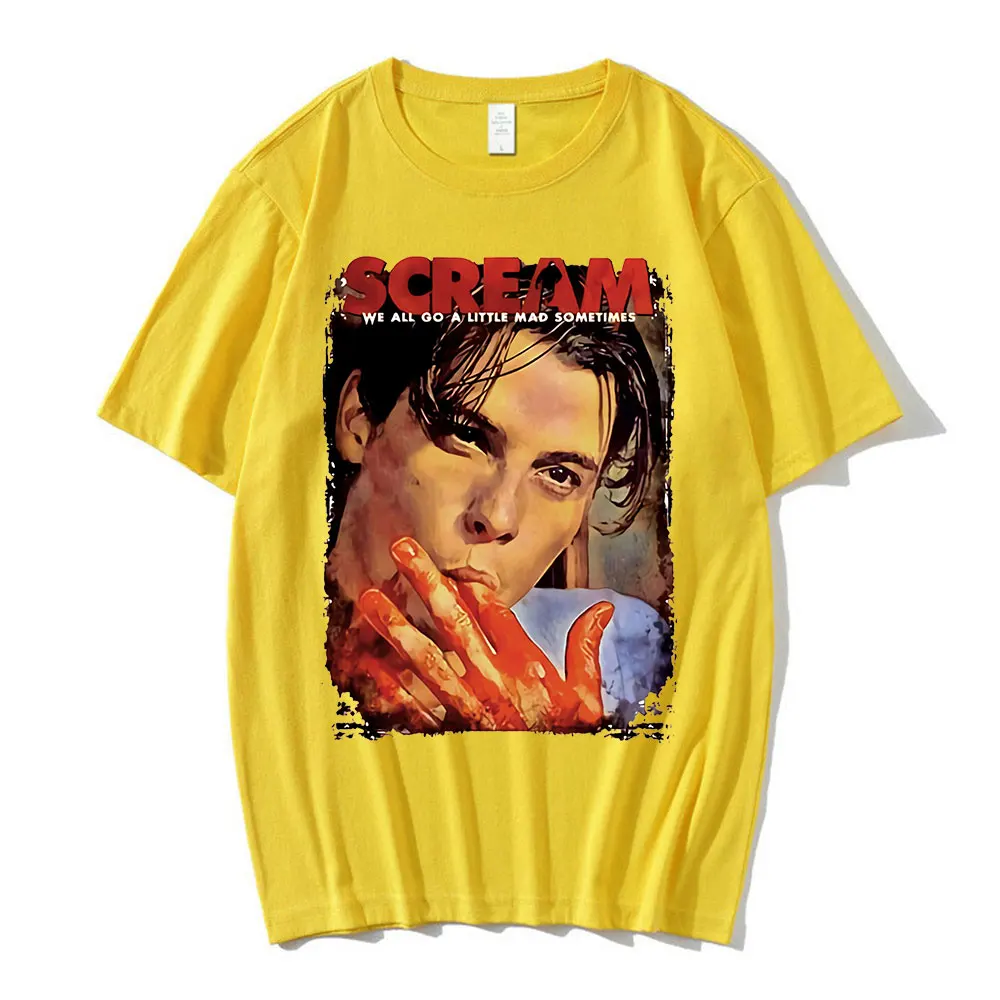 Scream Movie Scream 90s Horror Movie Shirt Billy Loomis T Shirt Halloween Movie Shirt We All Go A Little Mad Billy T Shirts Tops