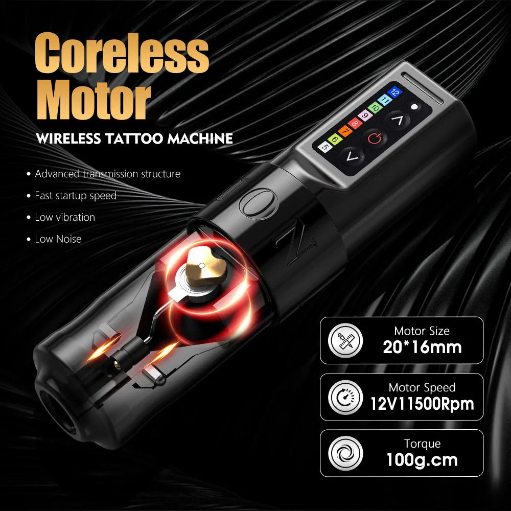 XNET FLUX Professional Wireless Tattoo Machine Pen Strong Coreless Motor 2400 mAh Lithium Battery for Tattoo Artist