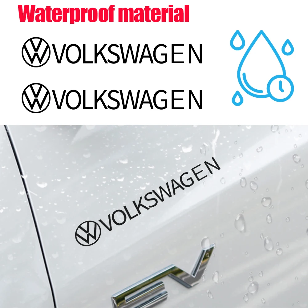 PVC 4pcs Car Logo Side Body Windshield Trunk Bumper Waterproof Decor Sticker for Volkswagen Golf Polo Motion Caddy Scirocco