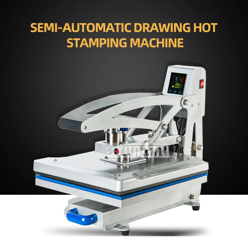 38 * 38cm Magnetic Semi-Automatic Sublimation Heat Press Machine T Shirt Heat Transfer Printer for Plate/Phone Case CH1702