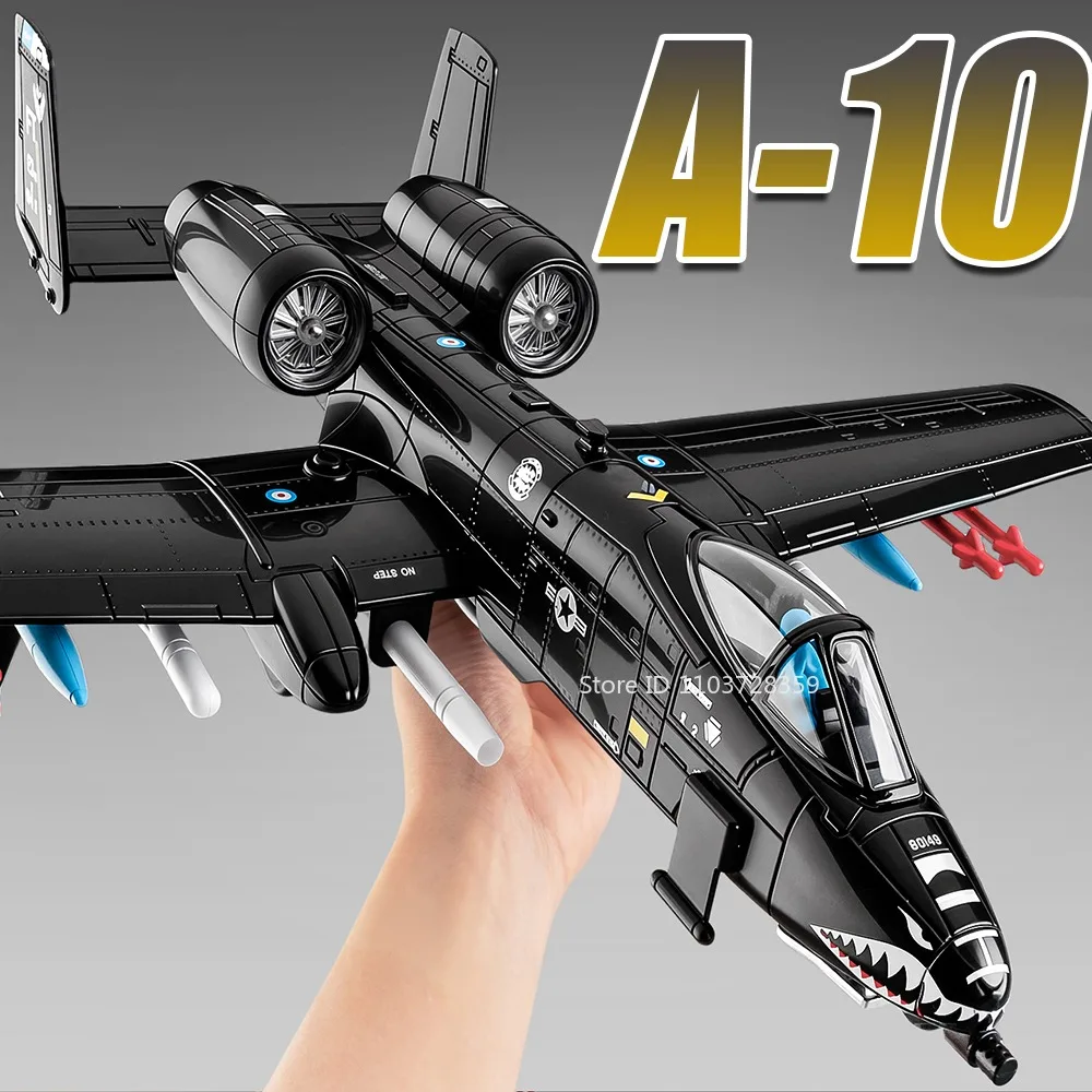 

1:32 Scale Alloy A-10 Thunderbolt II‌ F-14 Model Fighter Jet Metal Diecast Doors Opened Sound Light for Boys Educational Toys