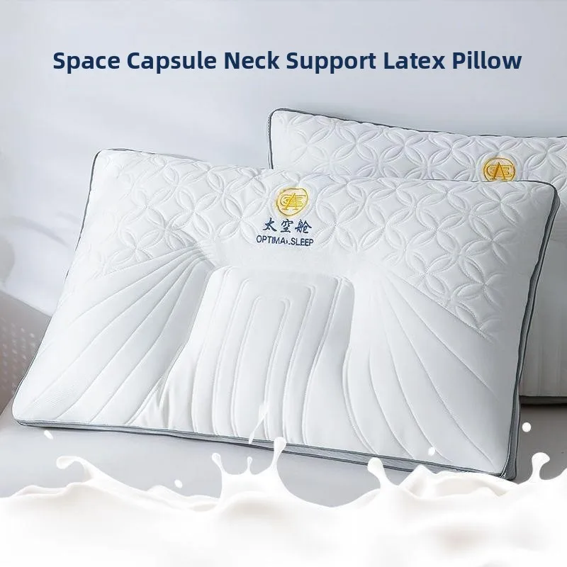 

Natural Rubber Latex Pillow Pair Home Use Memory Neck Support Student Dormitory Bedding U-Shaped Portable Pillow Core Sleep