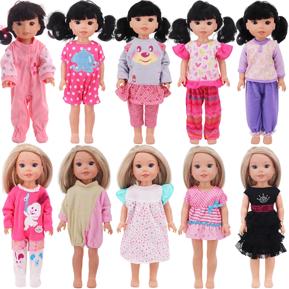 Doll Dress Cute Pajamas Skirt Casual Bodysuit For 14.5Inch Wellie Wisher&Nancys&32-34 Cm Paola Reina Doll Clothes Russian Toys