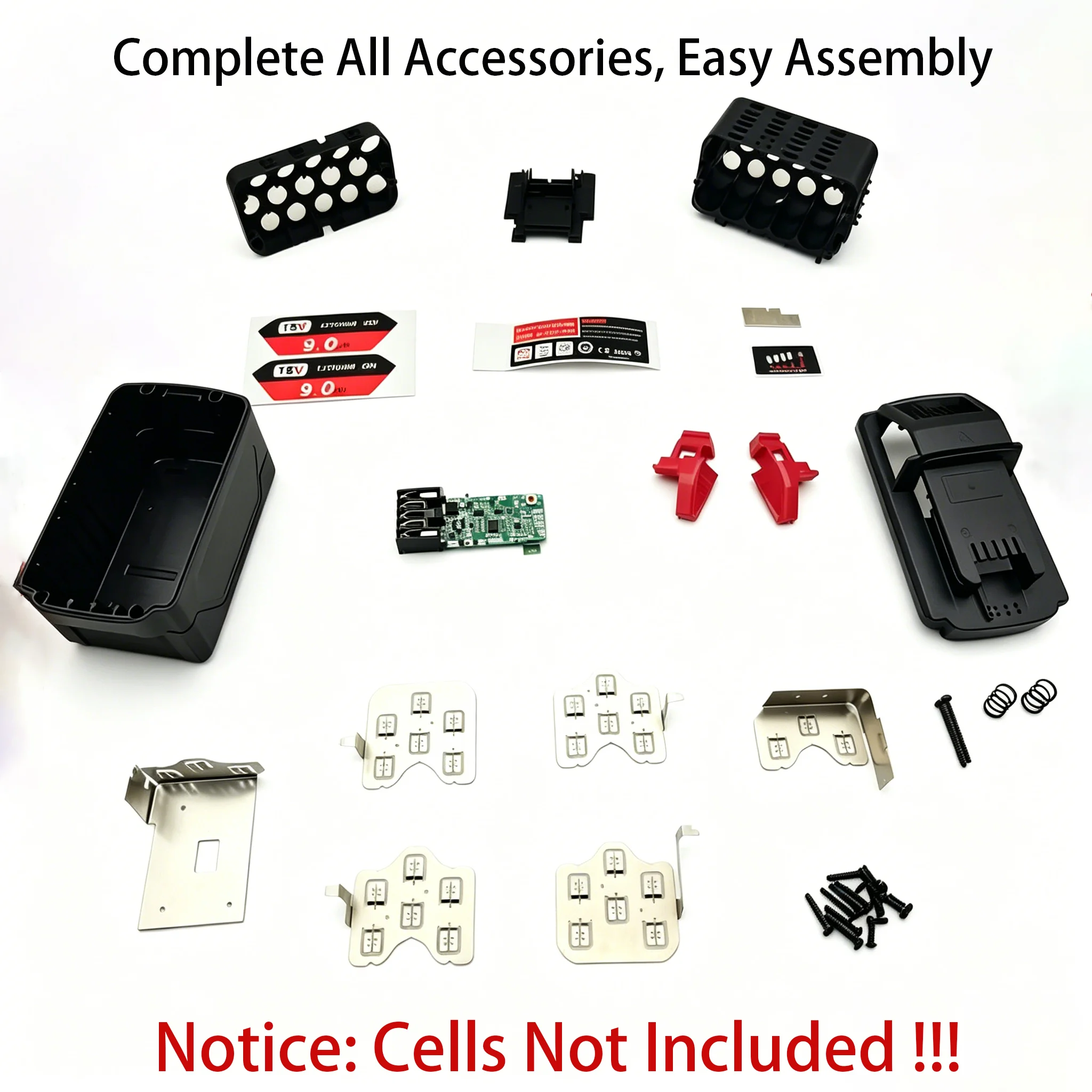 

M18 Li-ion Battery Plastic Case Shell PCB Charging Protection Circuit Board For Milwaukee 18V 3Ah 6Ah 9Ah Housings Sticker Label