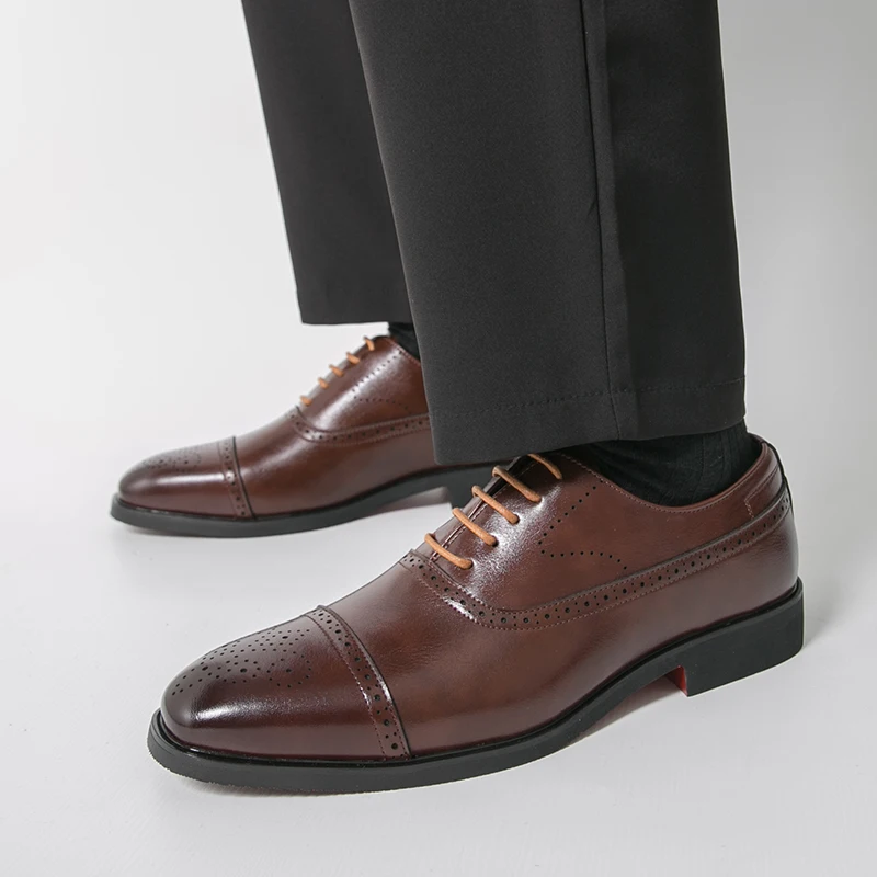 

Men's Dress Shoes Classic Wedding Leather Shoes For Men High Quality Social Brogues Formal Office Casual Business Shoes Male