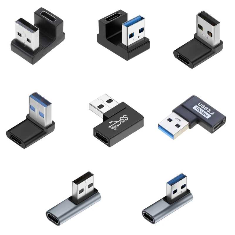 90 Degree USB 3.0 Male To Type C Female Left Right Angled Adapter Connector