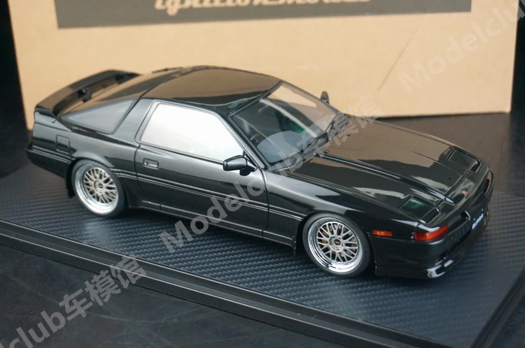 IG 1:18 Supra 3.0GT MA70 أسود JDM محاكاة طبعة محدودة الراتنج معدن ثابت سيارة لعبة مجسمة هدية