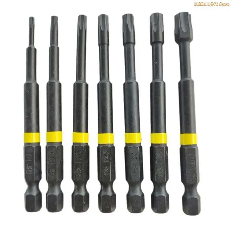 K1AE Comprehensive 10Pcs Star Bit Screwdriver Bit, Ergonomic Grip for Efficient Screw Fastening Furniture Assembly