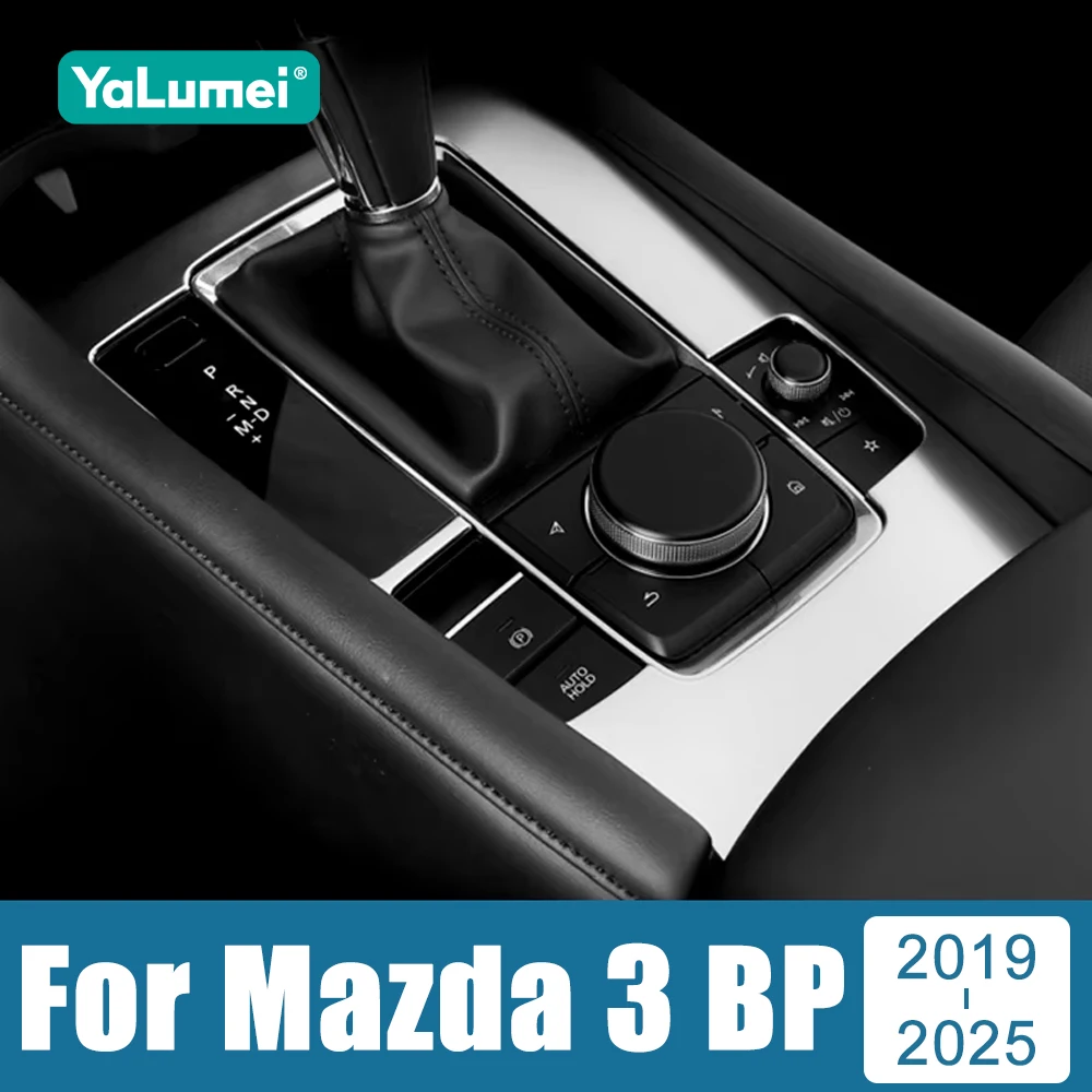 For Mazda 3 BP 2019 2020 2021 2022 2023 2024 2025 Alexa Stainless Car Gear Shift Panel Interior Protector Cover Trim Sticker