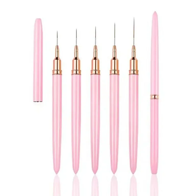 7/9/11/15/25Mm Nagellak Borstel Set Handvat Nail Art Pen Penseel Tekening Lijnen Streepverf Bloem Pen Nail Art Manicure Tools