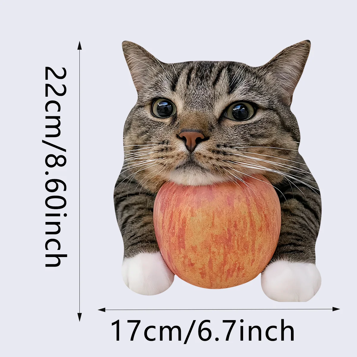 1pc-22×17cm Use our cute, fun, funny and humorous AppleCat stickers to make your car stand out - suitable for all vehicles J-412