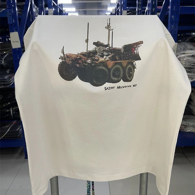 

25SS Pure Cotton Saint Michael Washed Black T Shirts Men Women 1:1 High Quality HYMN SAINT Oversized T Shirt