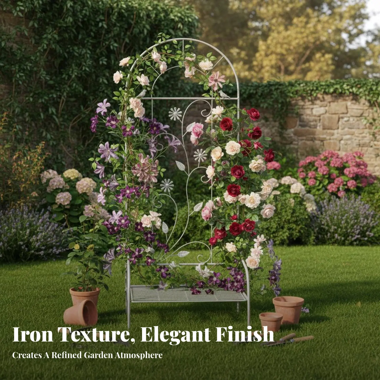 折りたたみ式トレリスパネル-折りたたみ式デザイン-折りたたみパネルトレリス-地面に埋め込み可能な装飾品-家主、パティオ、庭、バルコニー用