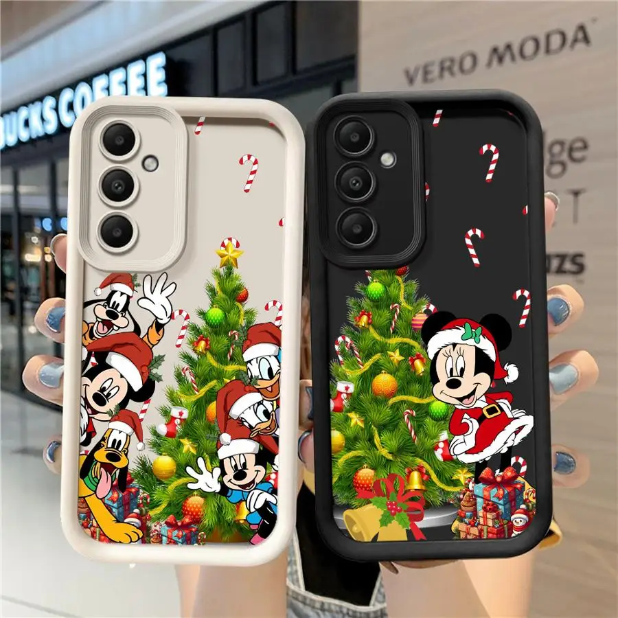 Disney Mickey Minnie Christmas Phone Case for Samsung Galaxy A55 A51 A71 A72 A15 A25 A35 A73 A52 A52s A53 A54 Soft 4G 5G Cover