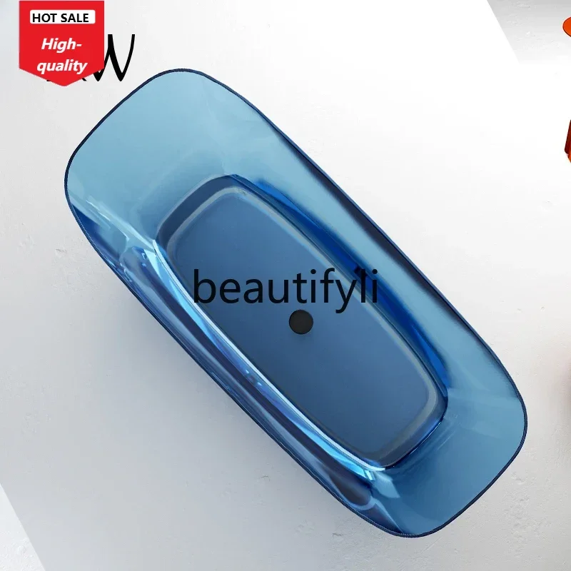 

Прозрачная ванна, бытовая съемная ванна для небольшой квартиры, цветное стекло из смолы, гостиничная кровать и двойная ванна для завтрака D1089