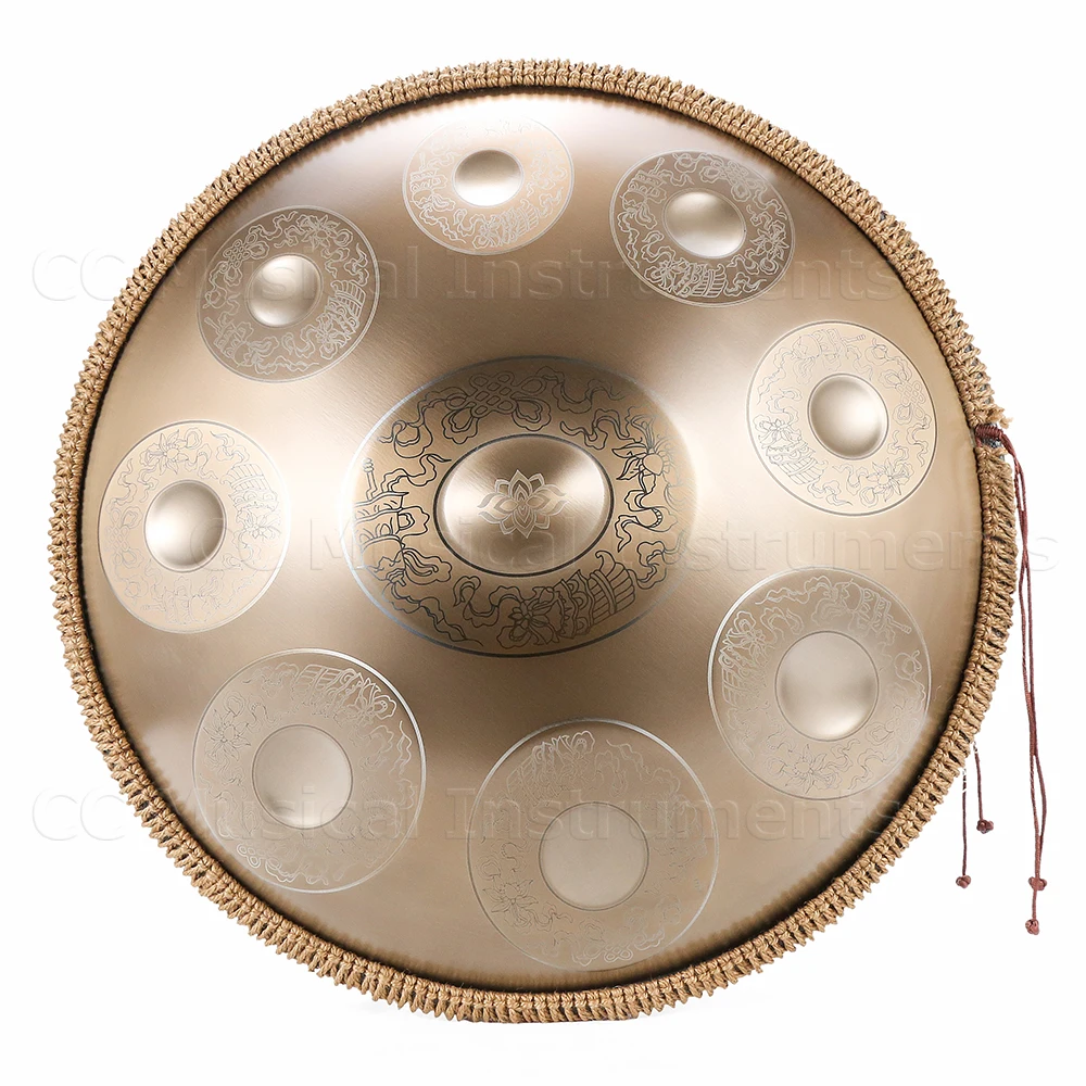 440hz D Minor Gold Handpan Drum,, 9, 10, 12 Tone Steel Tongue Drum,Yoga Meditation,Music Drums, Percussion Instruments,Gift