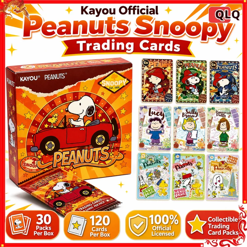 Kayou Peanuts Puppy Collection Cards Booster Box Official Anime Trading Card Game Collectible Card Pack 30 Packs 120pcs Toy Gift