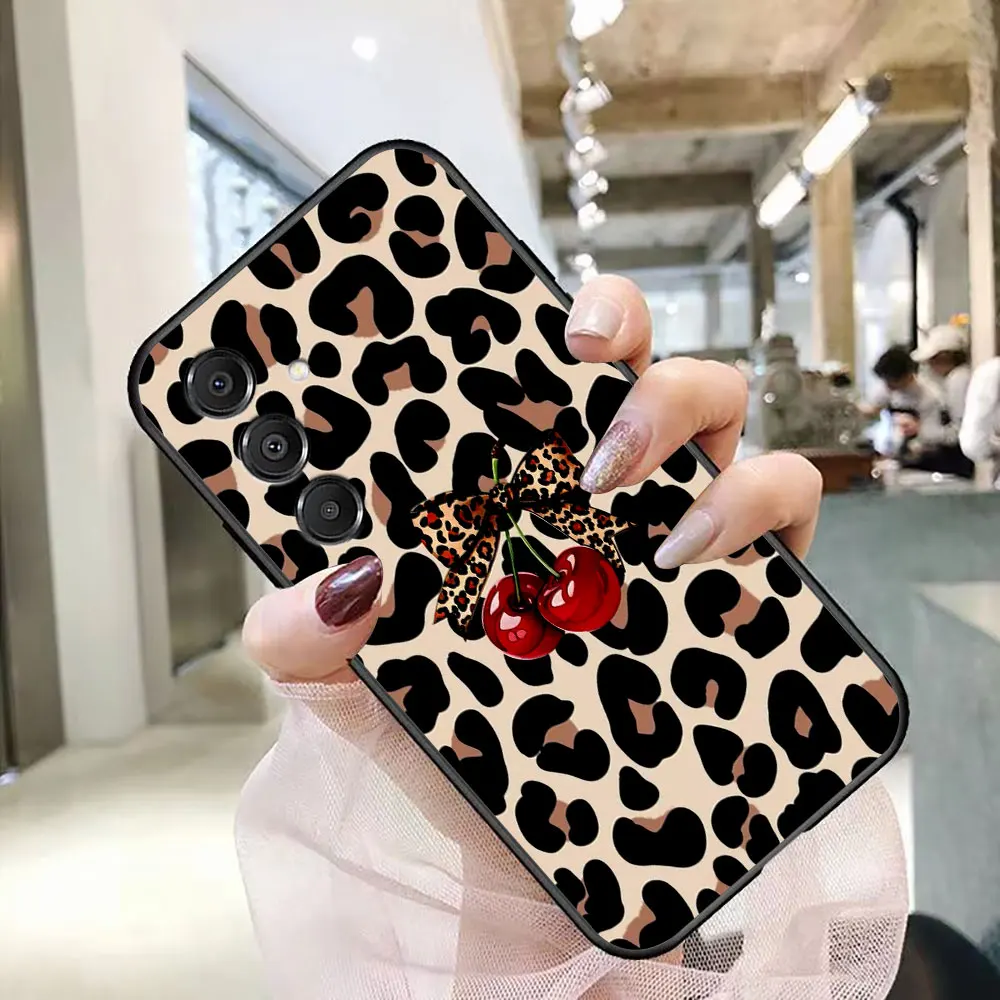 Luxurious Leopard Print Cover Phone Case For Samsung A07 A06 A05S A04 A03S A10 A12 A13 A24 A30 A50 NOTE 10 20 M16 M33 M53 Capa