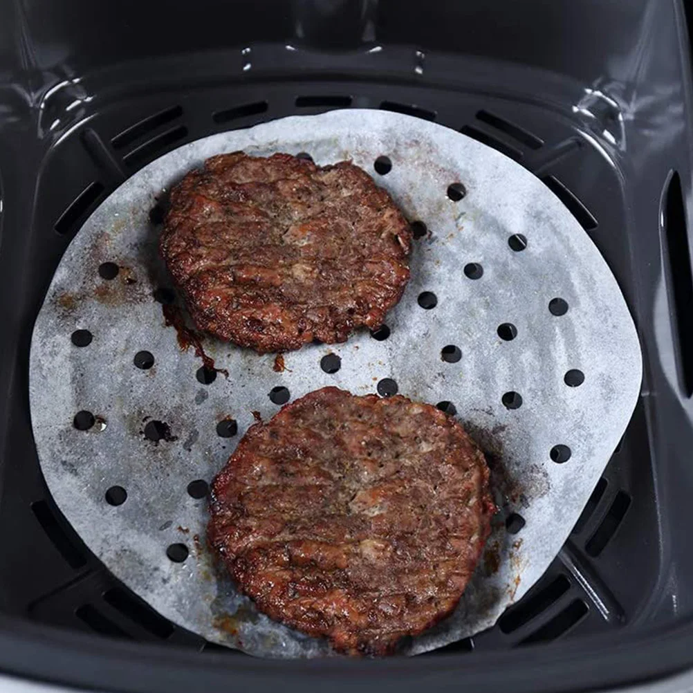 

200pcs Baking Papers Non-Stick Baking Cooking Papers Drain Hole Design Multiple Sizes Kitchen Supply