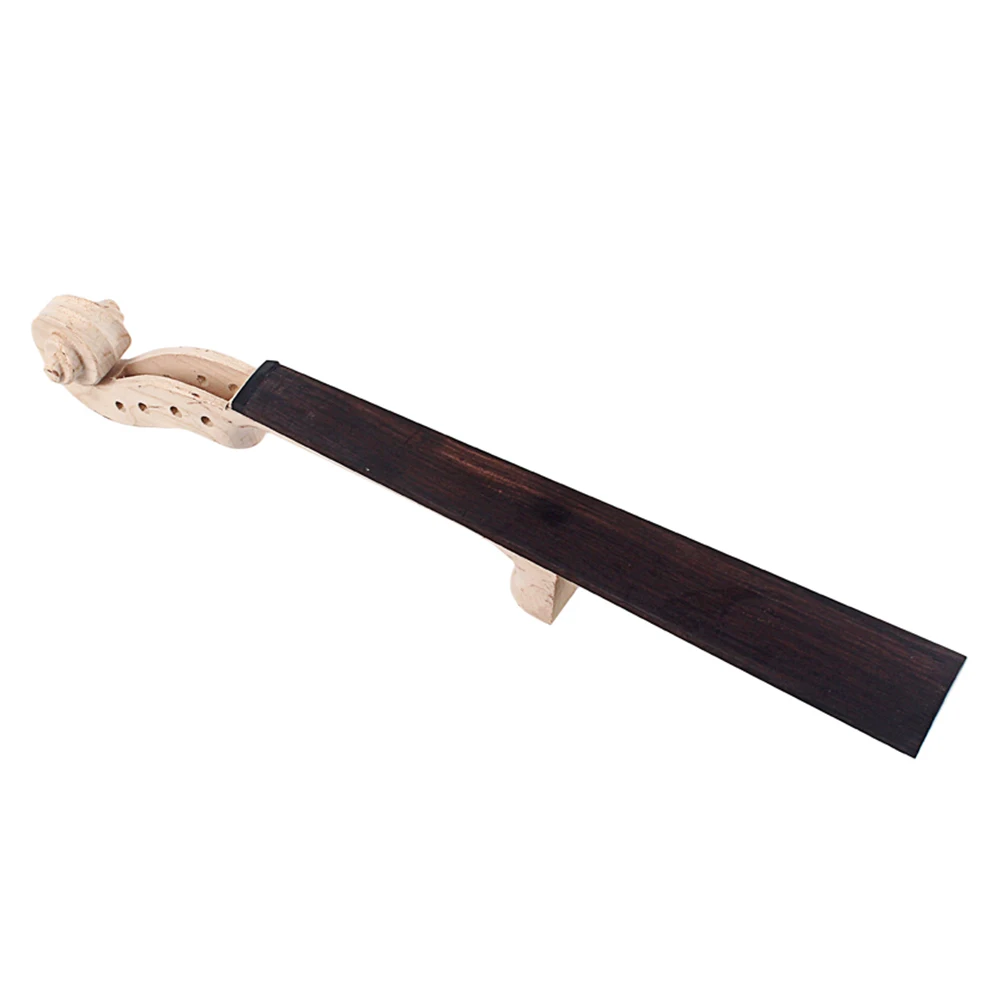 

Violin Head Neck Ebony Fingerboard for Color Unfinished Bamboo Wooden with Hand Carved Scroll Complete