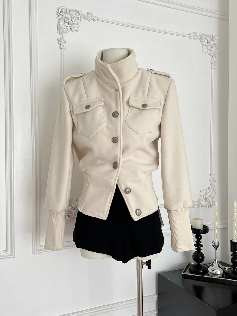 

Облегающий женский жилет с воротником-стойкой в стиле ретро, утягивающий жилет с тяжелыми украшениями, верхняя одежда