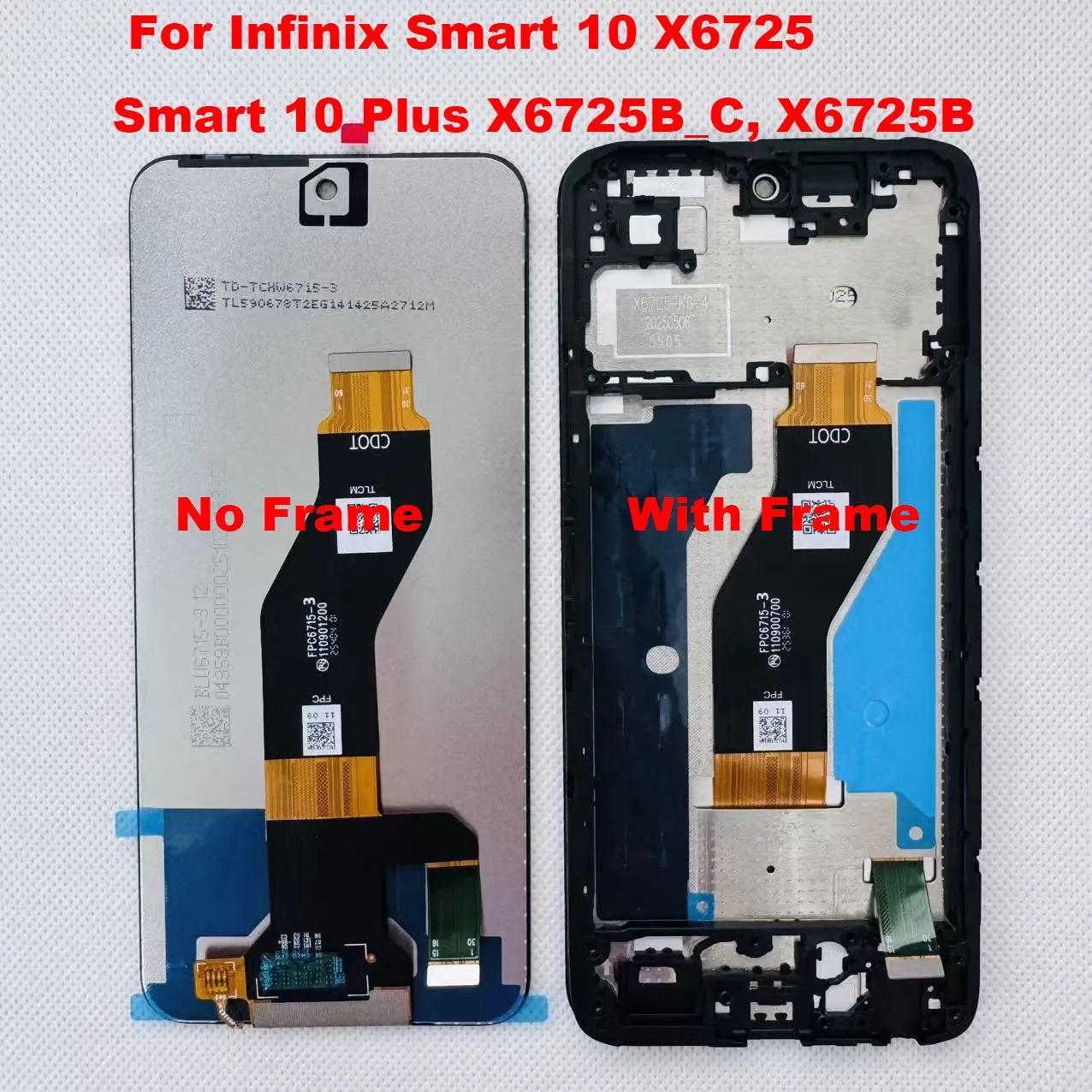 6.67 "Originele Voor Infinix Smart 10 X6725 Smart 10 Plus X6725B_C, X6725B LCD Display Touch Screen Digitizer Vergadering Vervanging