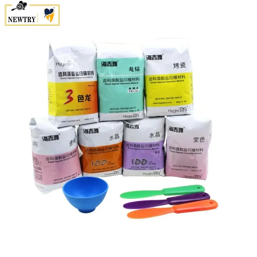 

454g Dental Lab Impression Alginate Powder Universal Color-changing Porcelain Removable Partial Denture Mold Impressing Material