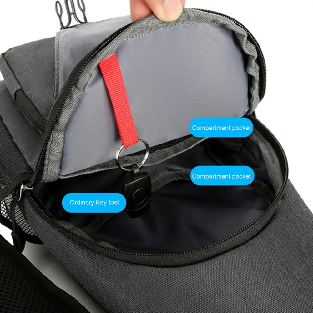 Men Crossbody Chest Bag Sports Bag with Hidden Earphone Hole Zipper Closure Chest Bag Sling Backpack bolso hombre sacoche homme