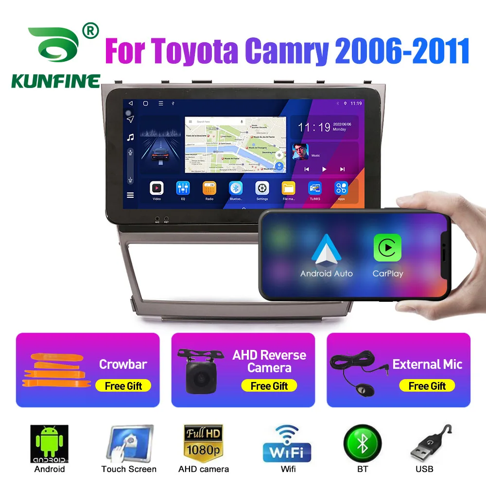

Автомобильный радиоприемник 10,33 дюйма для Toyota Camry 2006-2011 2Din Android Восьмиядерный автомобильный стерео DVD GPS навигатор плеер QLED экран Carplay