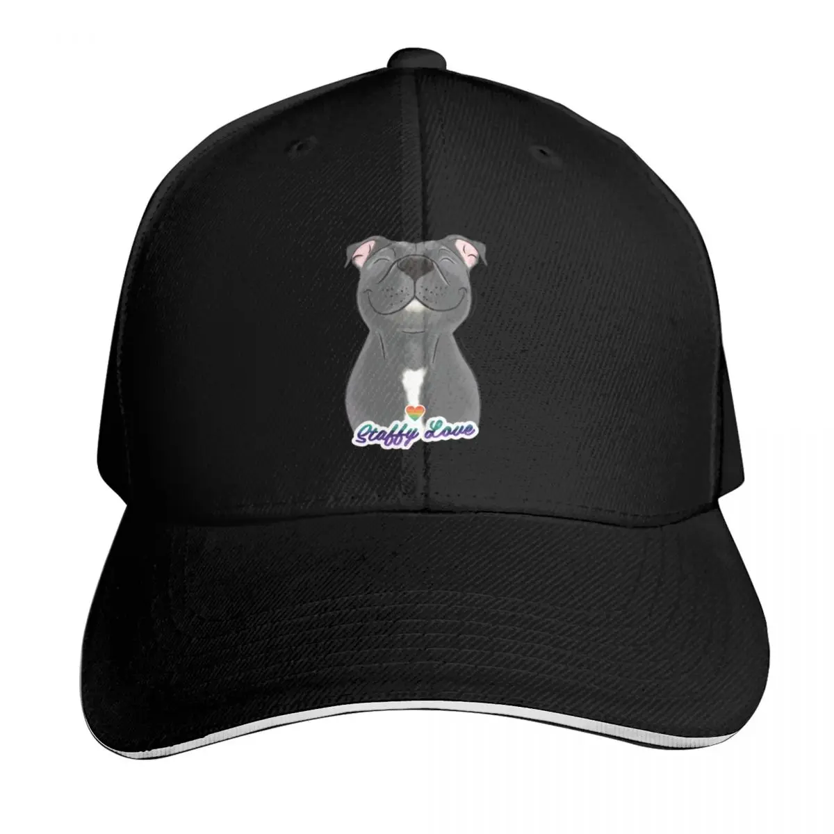 Gorra de béisbol con diseño de perro Staffy azul sonriente (stafford), gorra militar de rugby, gorra de lujo para hombre y mujer, para la playa y excursiones.