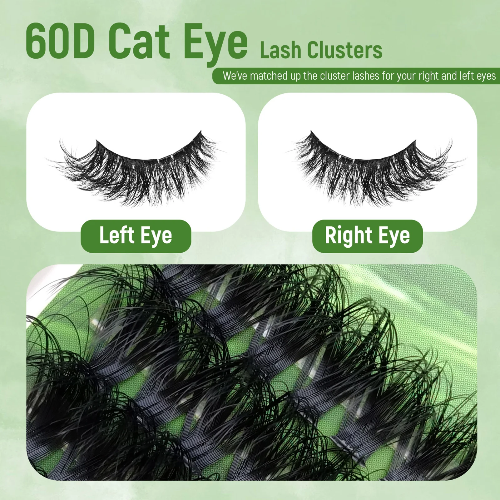 180 Clusters European Fluffy Thick Eyelashes Single Cluster Natural Curling Spiky Manga Eyelash Extensions For Enlarge Your Eyes