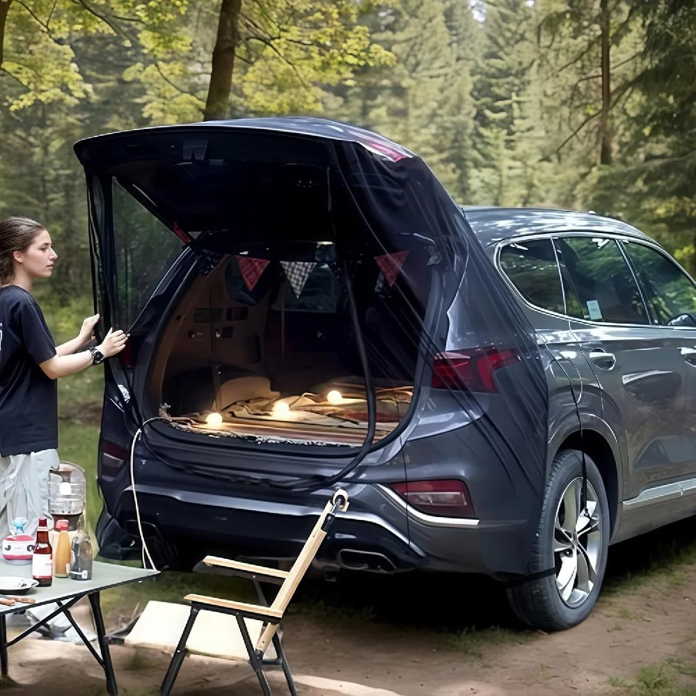 

Car Trunk Mesh Breathable Mosquito Resistant Environmentally Friendly Mesh Curtains Tailgate Mosquito Net For RV Summer Camping