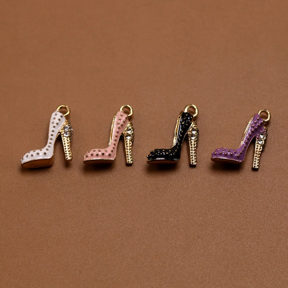 

10 PCS Making High Heels Earrings Fashion Pendant Round Purple Pendants Jewelry