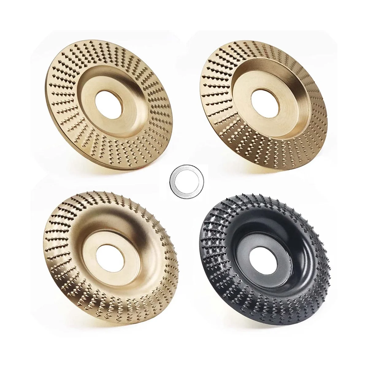 

4PCS Wood Carving Disc for 4inch or 4 1/2in Angle Grinder with 5/8in Arbor, Grinding Wheel Shaping Disc for Wood Cutting