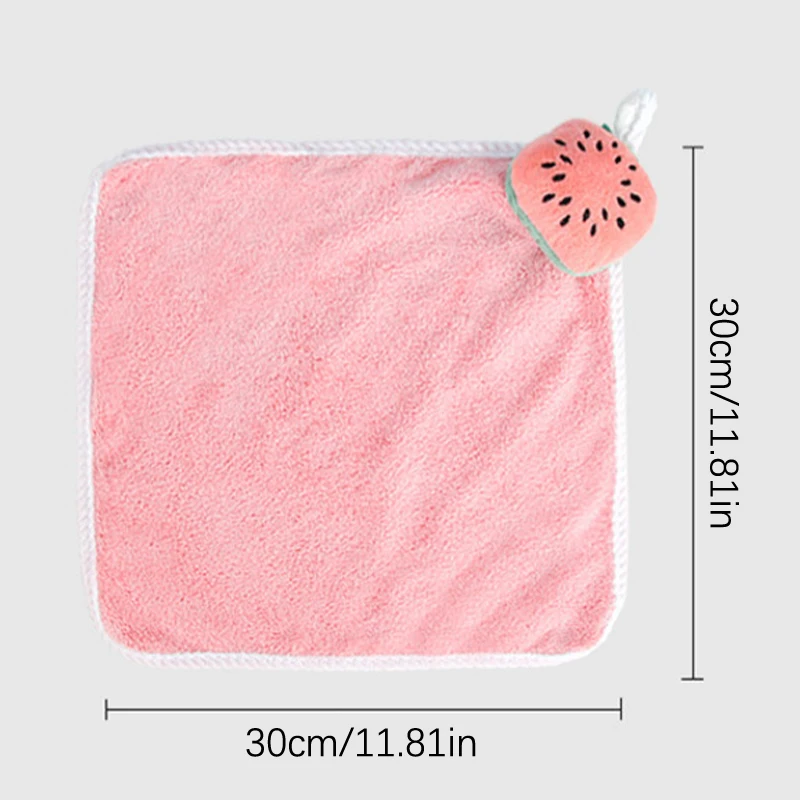 【F】Hand Towel Cute Children'S Hand Towel Dry Handkerchief Absorbent Kitchen Wiper Cloth Coral Fleece Towel With Hanging Loop - view 6