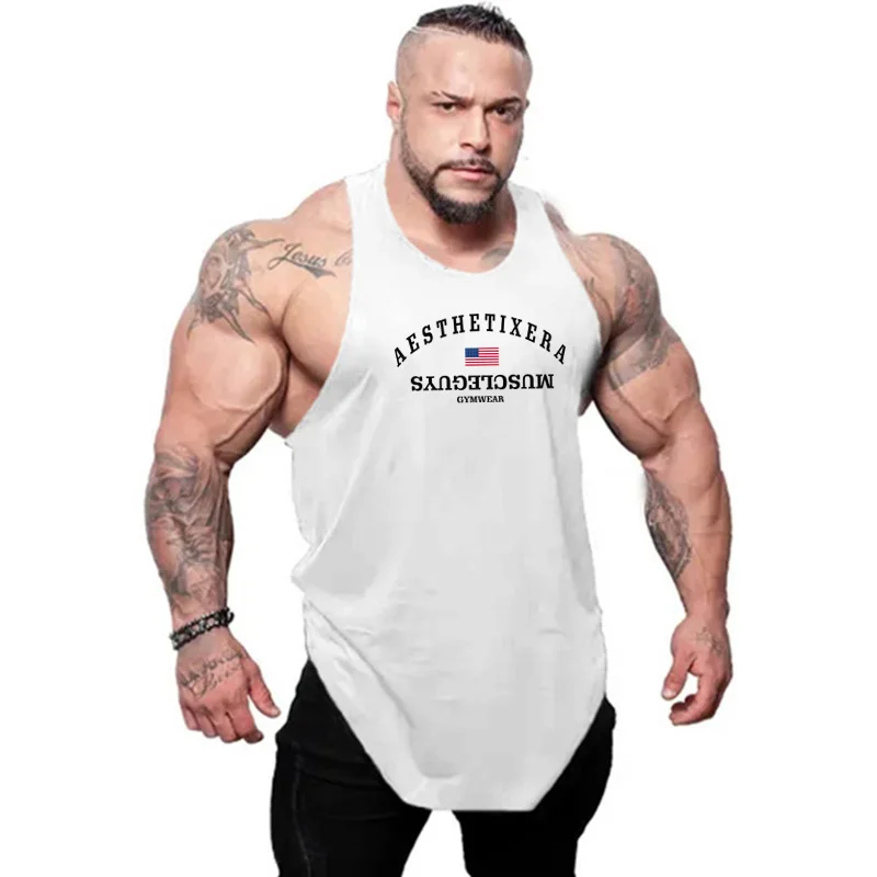 Camiseta de musculación de gran tamaño para hombre, chaleco sin mangas transpirable para Fitness, ropa de gimnasio, entrenamiento de Culturismo