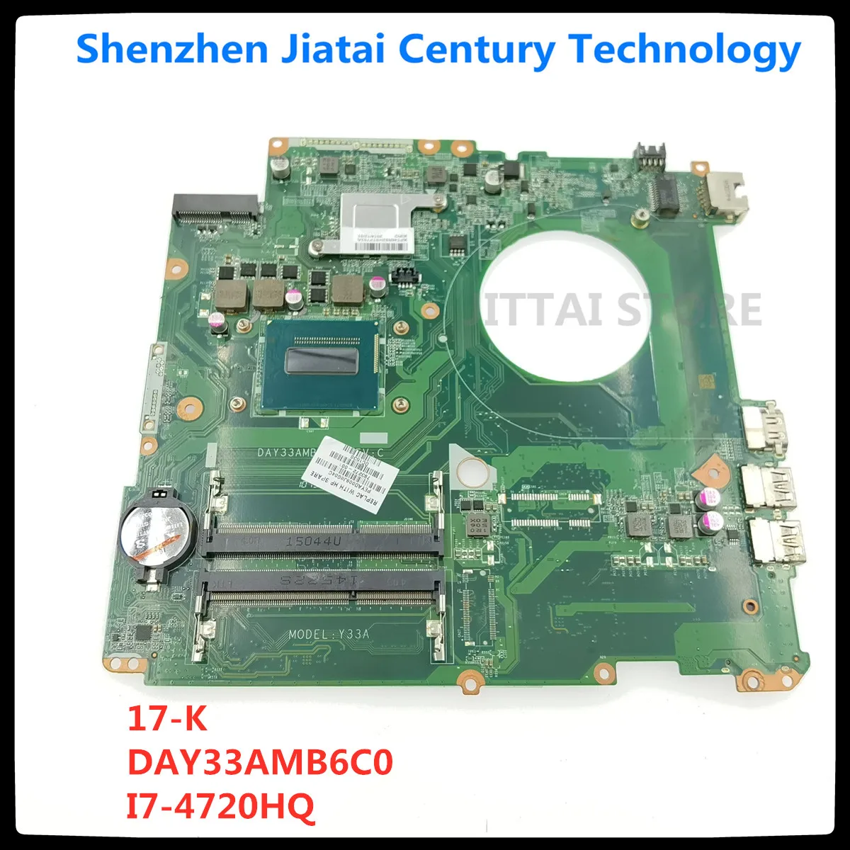 

793272-501 793272-601 793272-001 for HP ENVY 17-K200 17-K Laptop motherboard i7-4720HQ DAY33AMB6C0100% TESTED