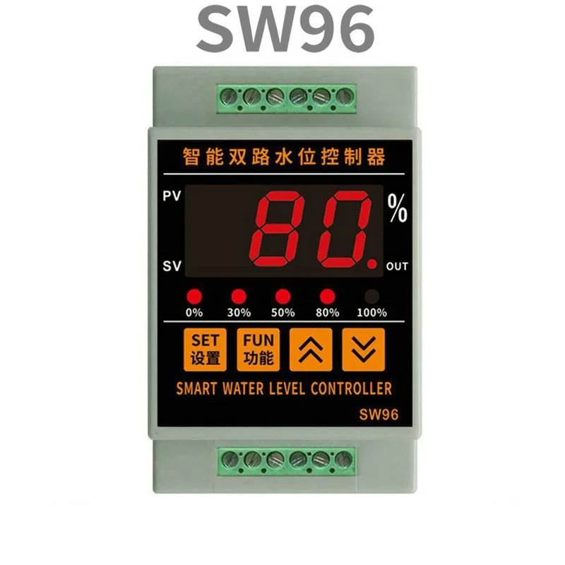 SW96 2CH Smart Home Water Percentage Display Level Controller with 5 Line Probes Alarm Swimming Vape Tank Flow Detector System