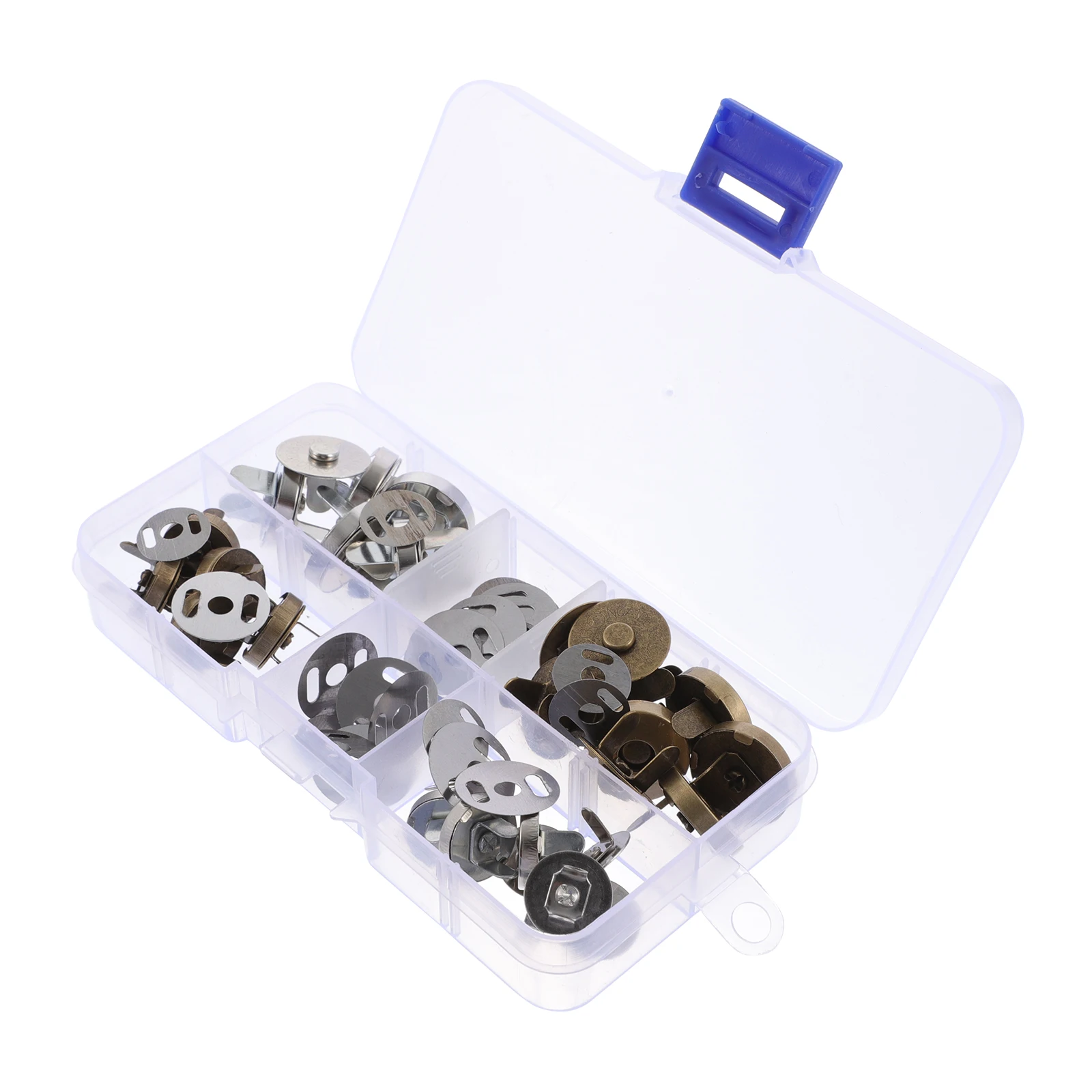 

20 Sets Iron Magnetic Snap Fastener Buttons Bag Clasp Clothing Accessories DIY Storage Box Two Colors Sizes Combination