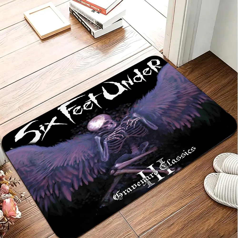 S-SIX F-FEET UNDERs Band Floor Mat Flannel Rug Soft Non Slip Washable Door Mat For Bathroom Bedroom Kitchen Home Decor