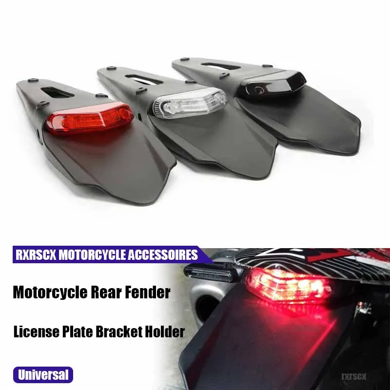 

Motorcycle Rear Fender LED Brake Light Universal Tail Light License Plate Light Dirt Bike Tuning Accessories