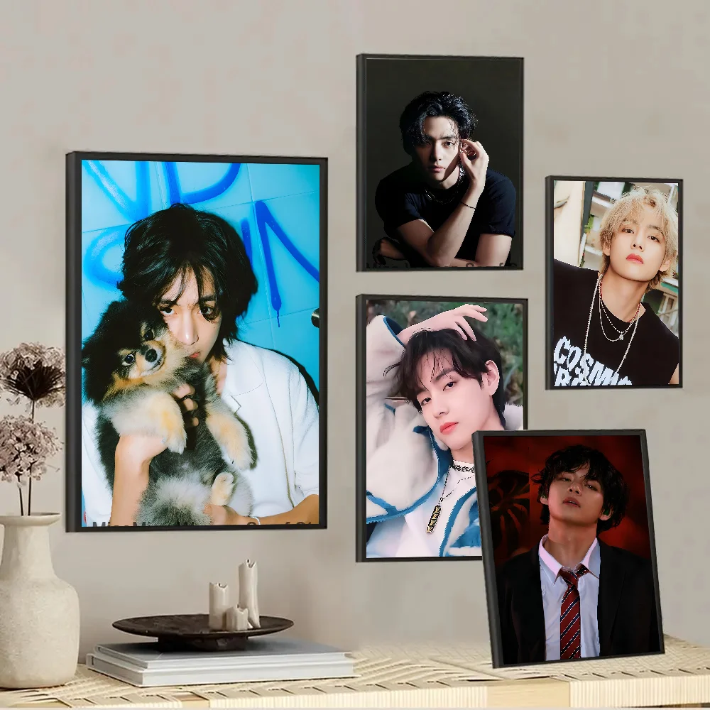 Kpop Boy Kim Tae Hyung V Poster Paper Print Home Living Room Bedroom Entrance Bar Cafe Art Painting Decoration