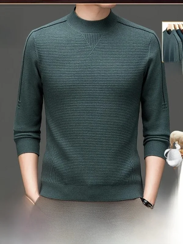 

Мужской теплый свитер Pierre Cardin из высококачественного шелка с высоким воротником, модный лонгслив с длинным рукавом