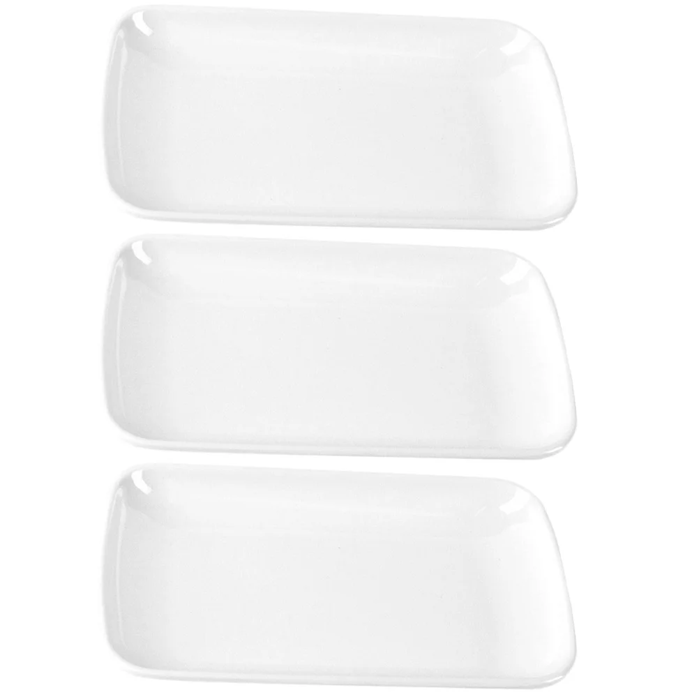 

3pcs Fast Food Snack Plate Rectangular Serving Dish For Breakfast Dessert Appetizer Salad Home Restaurant Kitchen Supplies