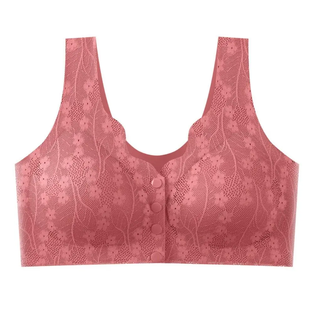 

Without Steel Ring Sexy Lace Underwear Thin Breathable Bras for Older Women Vest Style Widened Shoulder Straps Tank Top Bra