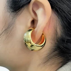 Punk No Piercing Metal Smooth Hollow Chunky Ear Clips Earrings for Women Men Trendy Thick Cartilage Cuff Earrings Jewelry Gifts