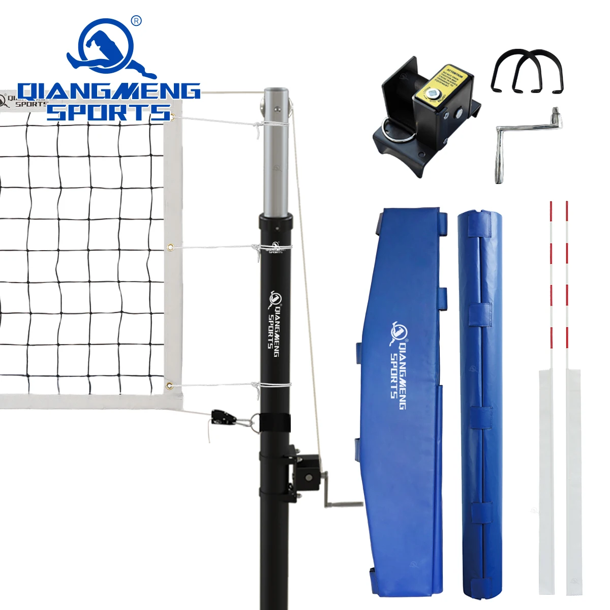 Professional Steel Volleyball Pole Are Easy to Install, Spring Latches, Height Adjustable Volleyball Net Posts